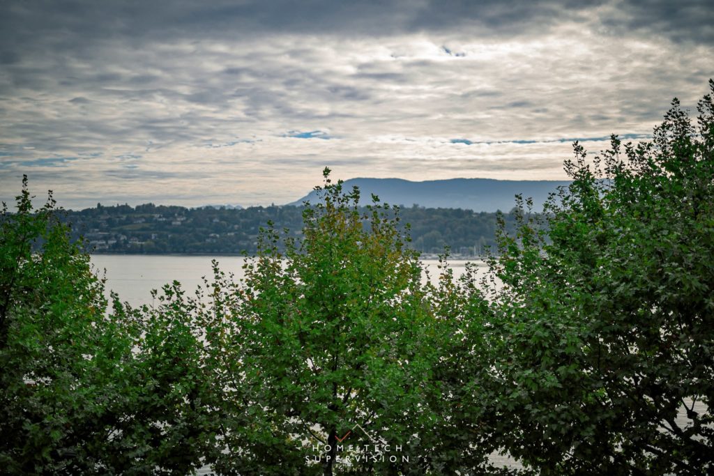 Vue sur le lac Léman depuis le chantier, Genève